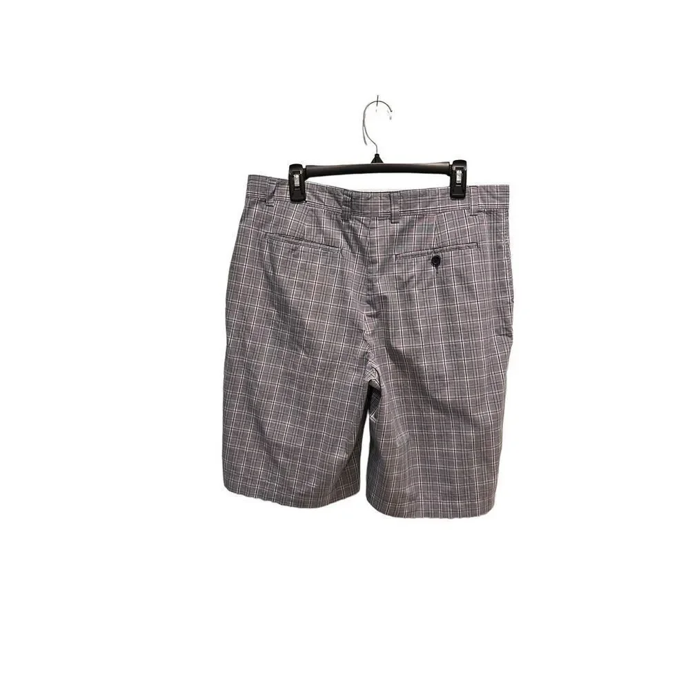 Banana Republic gray and blue plaid cotton chino shorts - 34